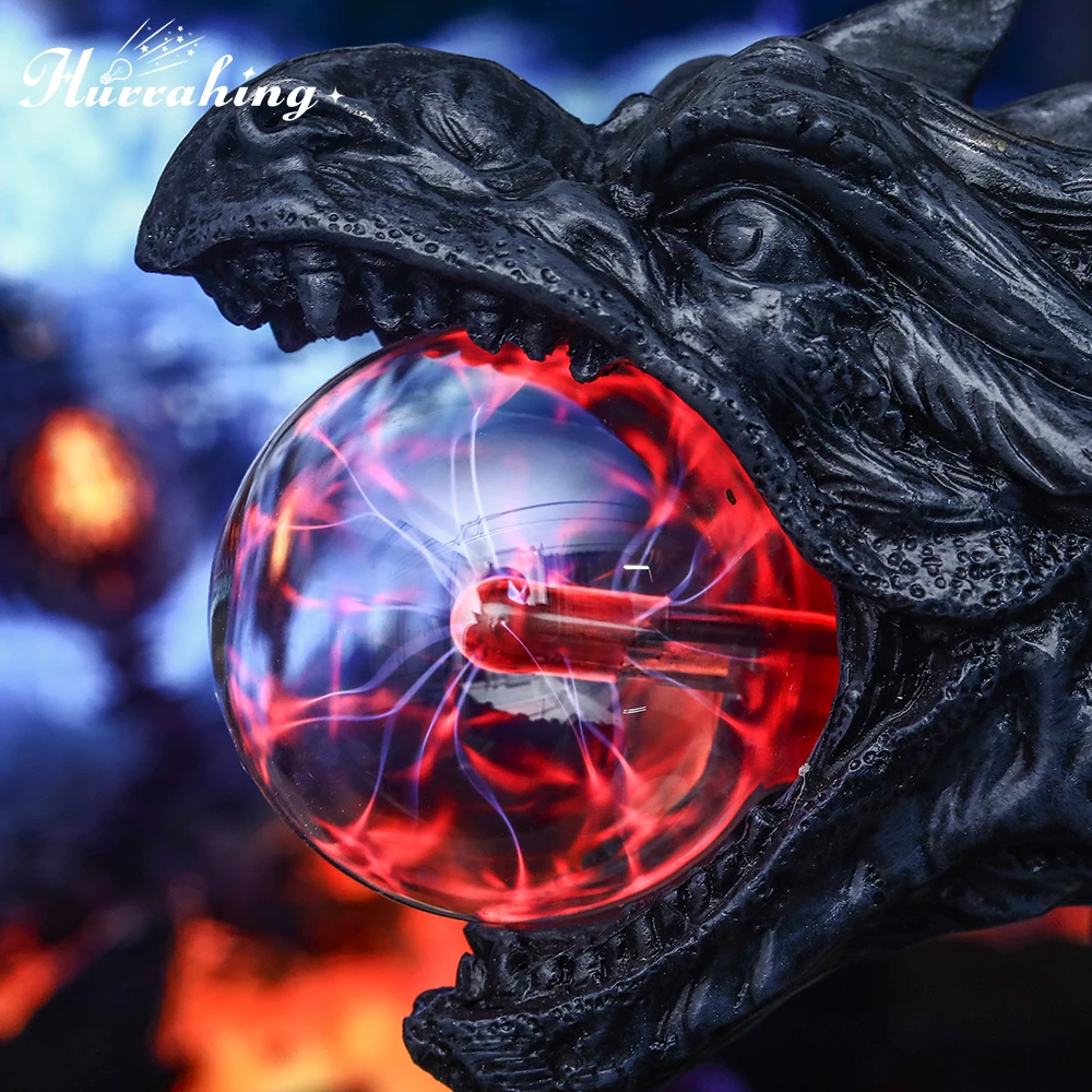 Dragon's Head Crystal Plasma Ball 3 Inch Glass Ball Touch Sensitive Science Enlightenment Cool Interior Decoration Ornament 40mm crystal ball quartz glass transparent ball spheres glass ball photography balls crystal craft decor feng shui