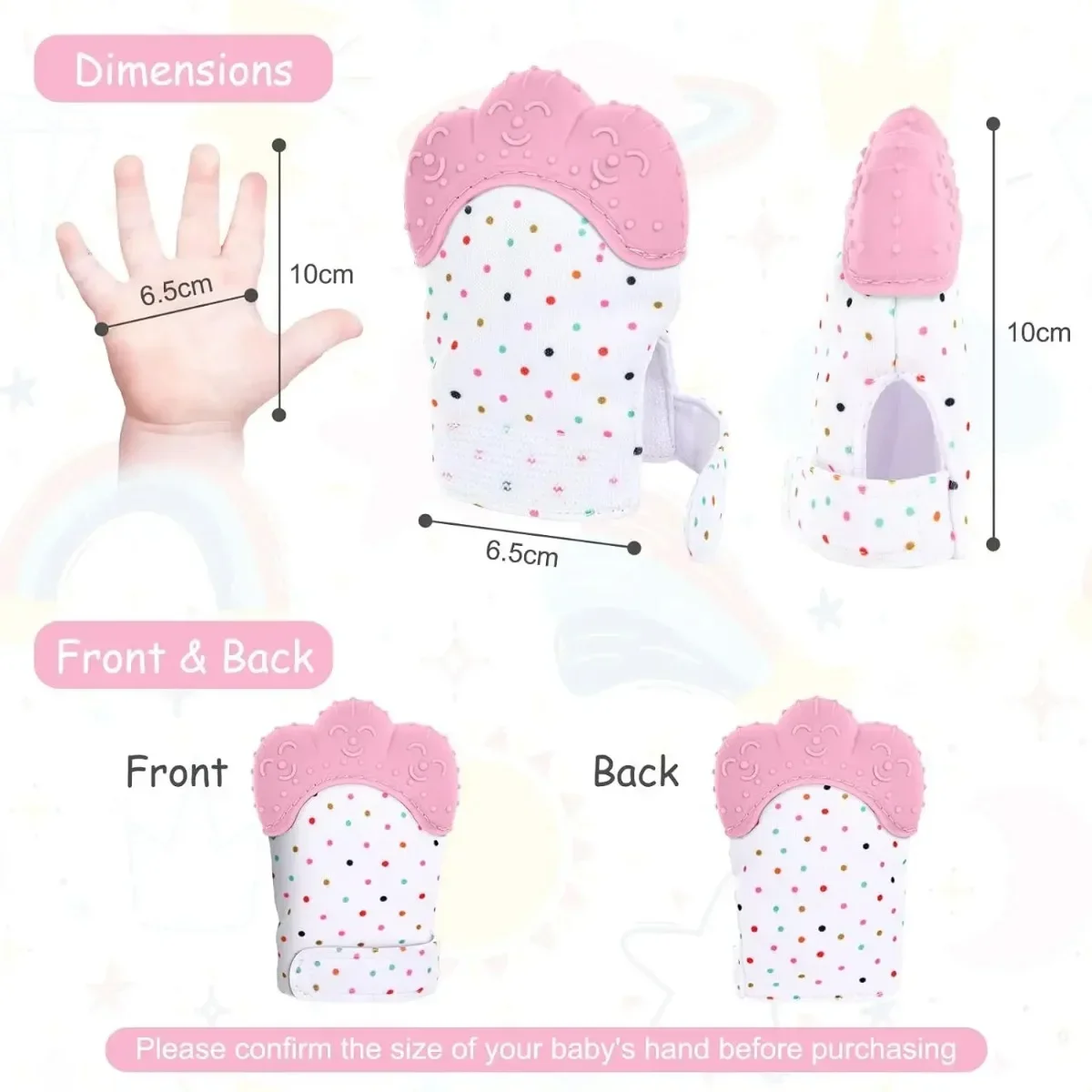 Food Grade Silicone Gloves Baby Teether Gloves Glove Toys Mitten 1/2Pc