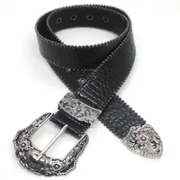 Y2k – ceinture rétro en cuir PU, polyvalente, de luxe, à boucle ardillon, avec boucle gravée en métal, pour jean, unisexe 4