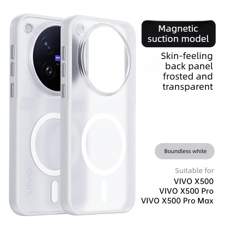 Matte Skin-Feel Semi-Translucent Magnetic Phone Case with Breathable Slim Design