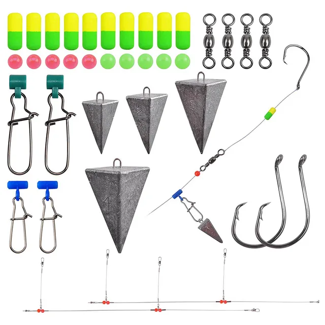 96Pcs Saltwater Surf Fishing Rigs Fish Finder Rig Pompano Rigs