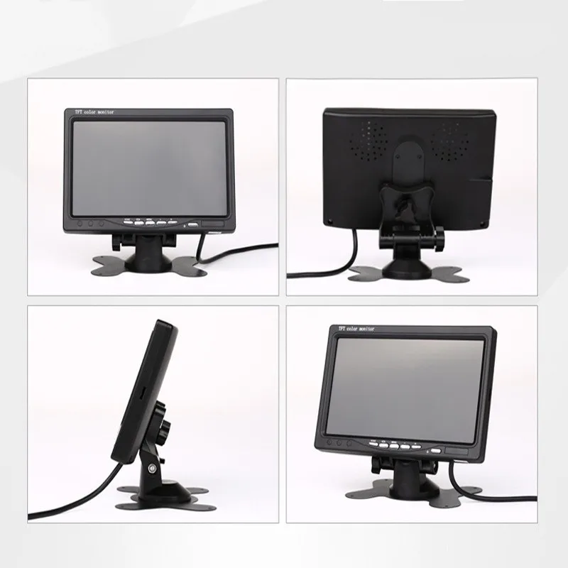 자동차 TFT LCD 스크린 모니터, 후진 백업 카메라 키트, 트럭, 버스, RV, 트레일러, 트랙터, 캠핑카용, 10m 케이블 포함, 7 인치
