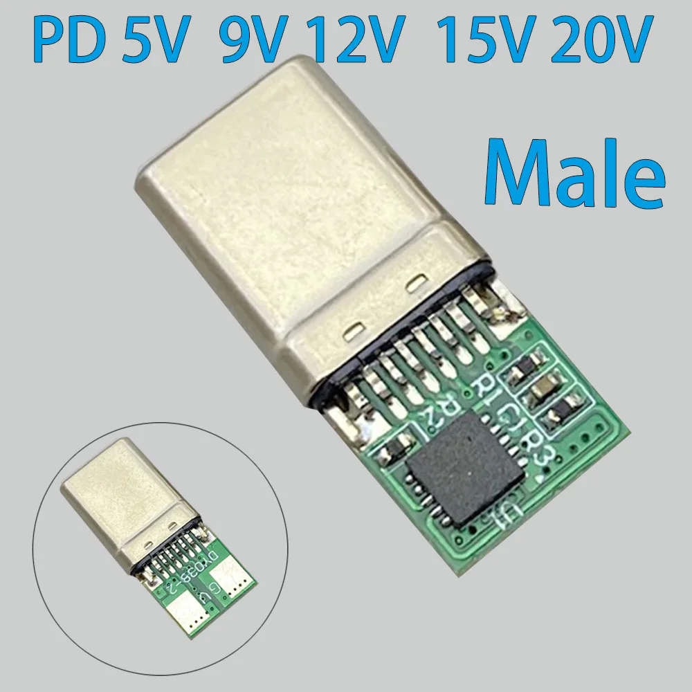 USB 3,1 Typ C 5/9/12/15/20V Männlich/Weiblich PD Trigger Schnelle Lade Buchse PCB Schweißen Anschlüsse Für Laptops Adapter Power Stecker – Detail 11