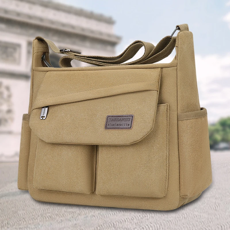 Men's crossbody bag, multi pocket design - large capacity shoulder bag - outdoor essentials, functional storage, city commuters