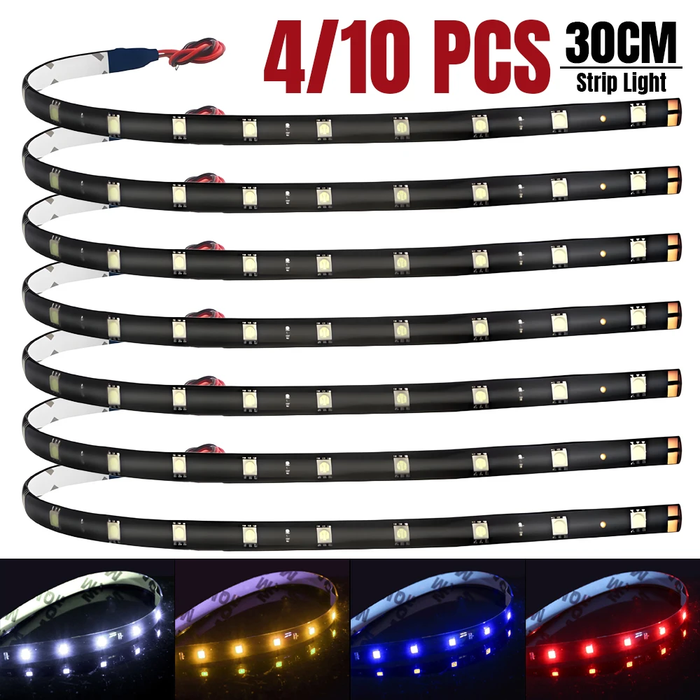 รูปสินค้า แถบไฟ LED ตกแต่งภายในรถ 15 ดวง สีแดง 30 ซม.