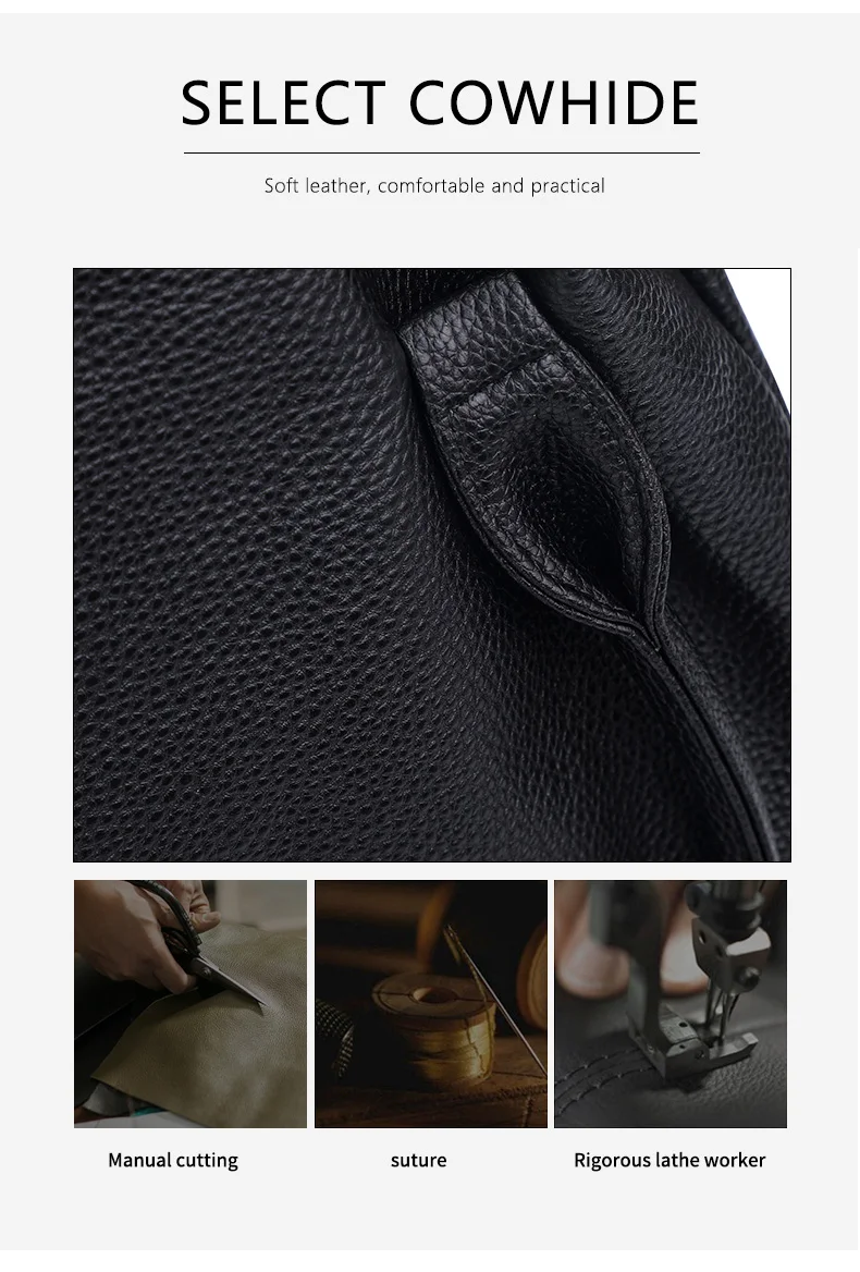 Motingsome Handtasche aus weichem Rindsleder für Damen, große 3-Zwischenschicht, elegante Damenhandtasche, schwarze Umhängetaschen, Geldbörsen – Detail 9