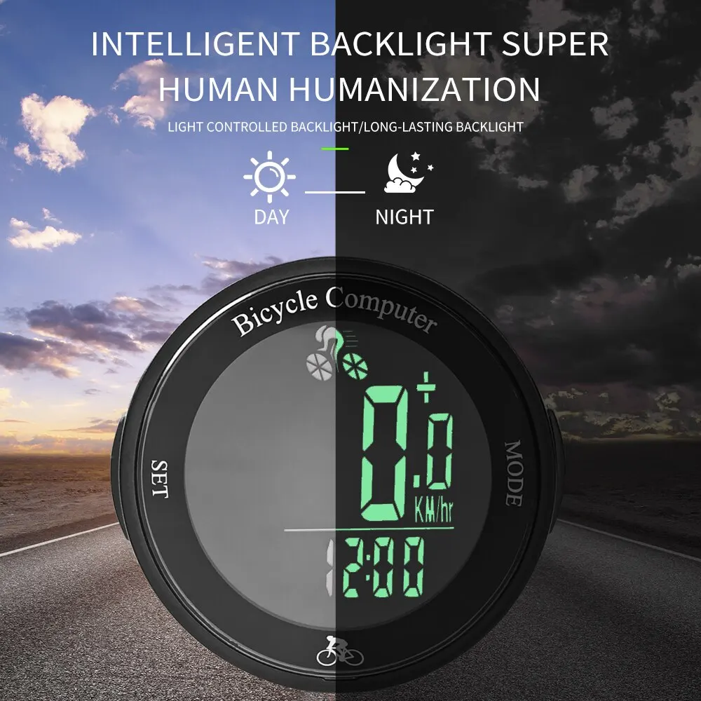 Wireless Bike Computer and Multifunctional LCD Cycling Speedometer