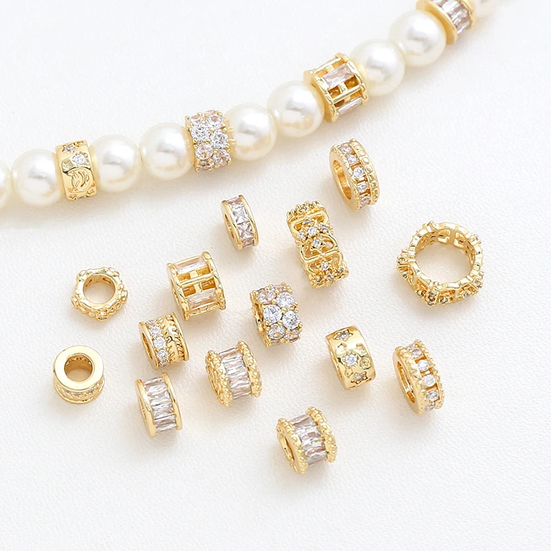 

2 шт., медные бусины из 18-каратного золота