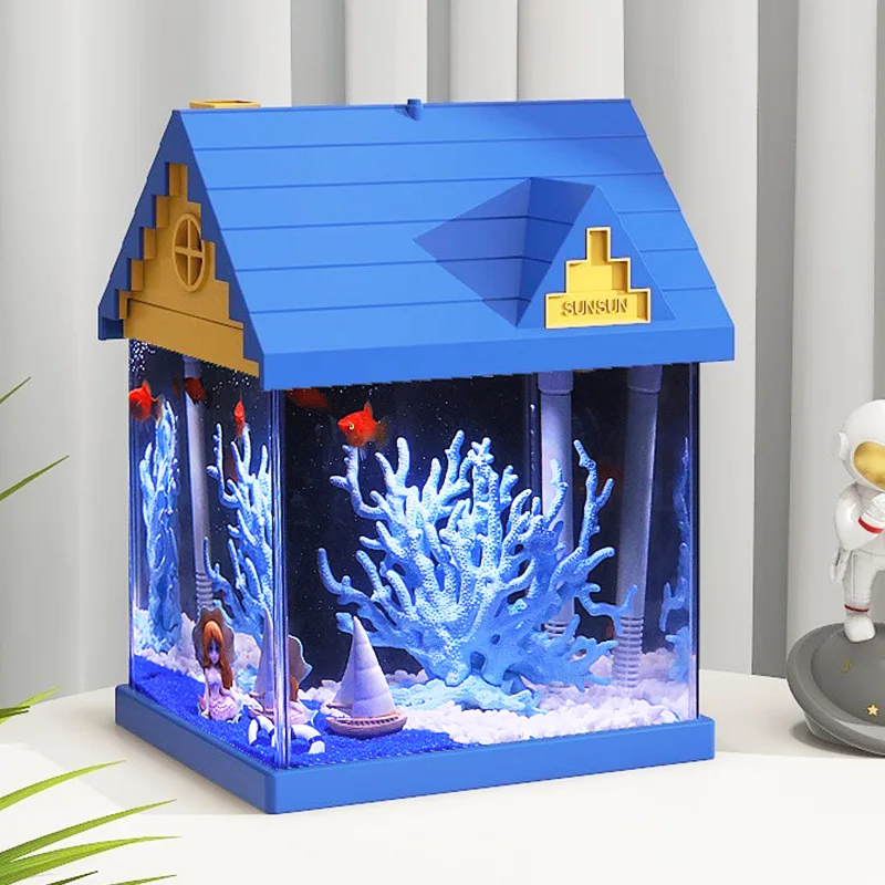 

Living Room Aquarium Small Super White Glass Fish Tank Ecological Desktop Landscaping Tank