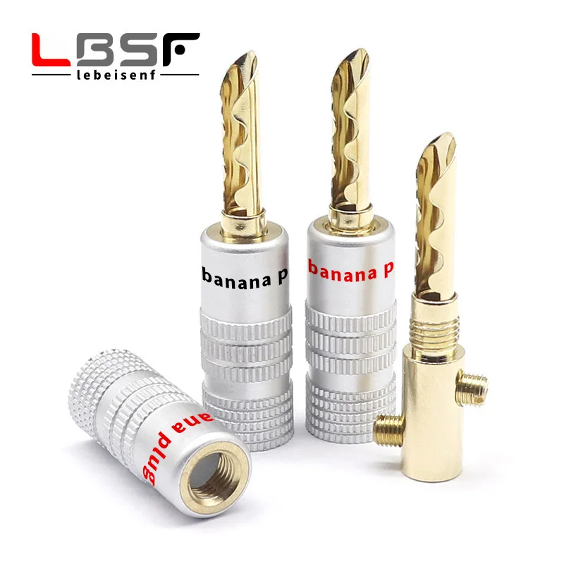 plugue banana banhado ouro 24k conector 01