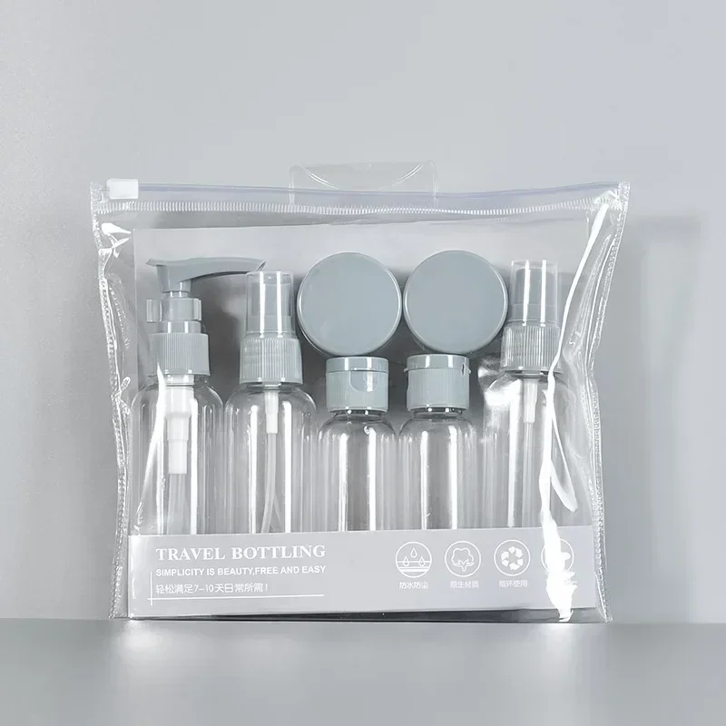 7-Piece Portable Travel Bottle Set for Toiletries and Skincare