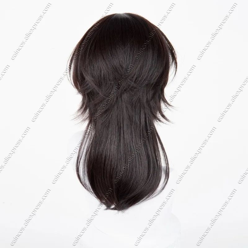 Dark Brown Heat-Resistant Synthetic Cosplay Wig 48cm