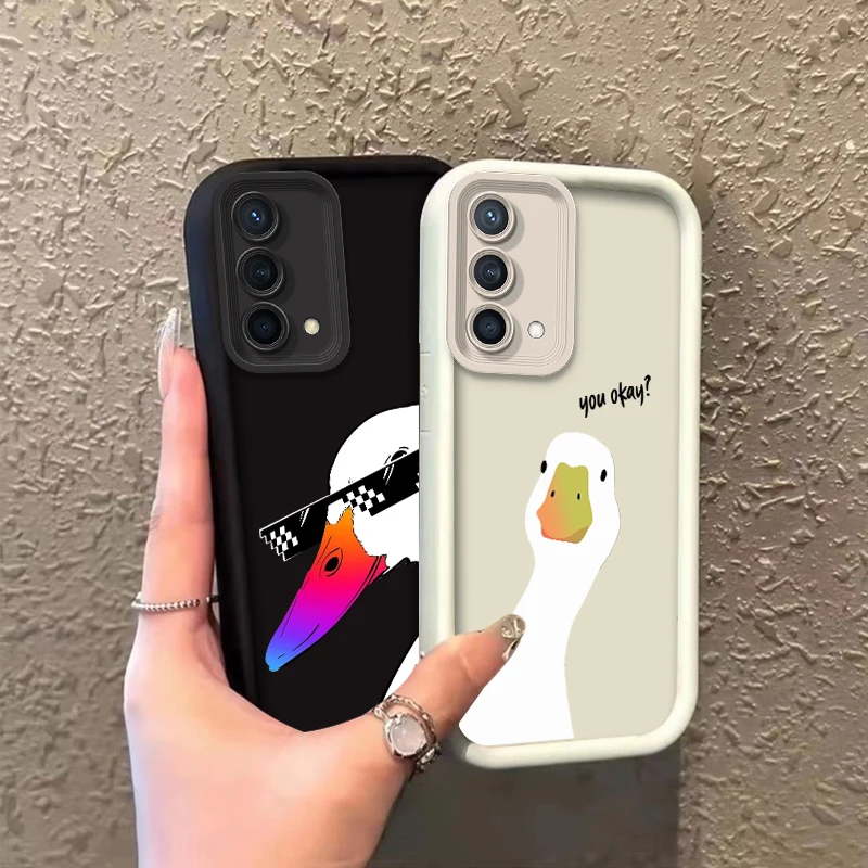 Cool Duck Per Reno X5 X3 10 8T 7Z 6 5 Pro Plus Pro 4G 5G Liquid Eye Ladder Phone Case