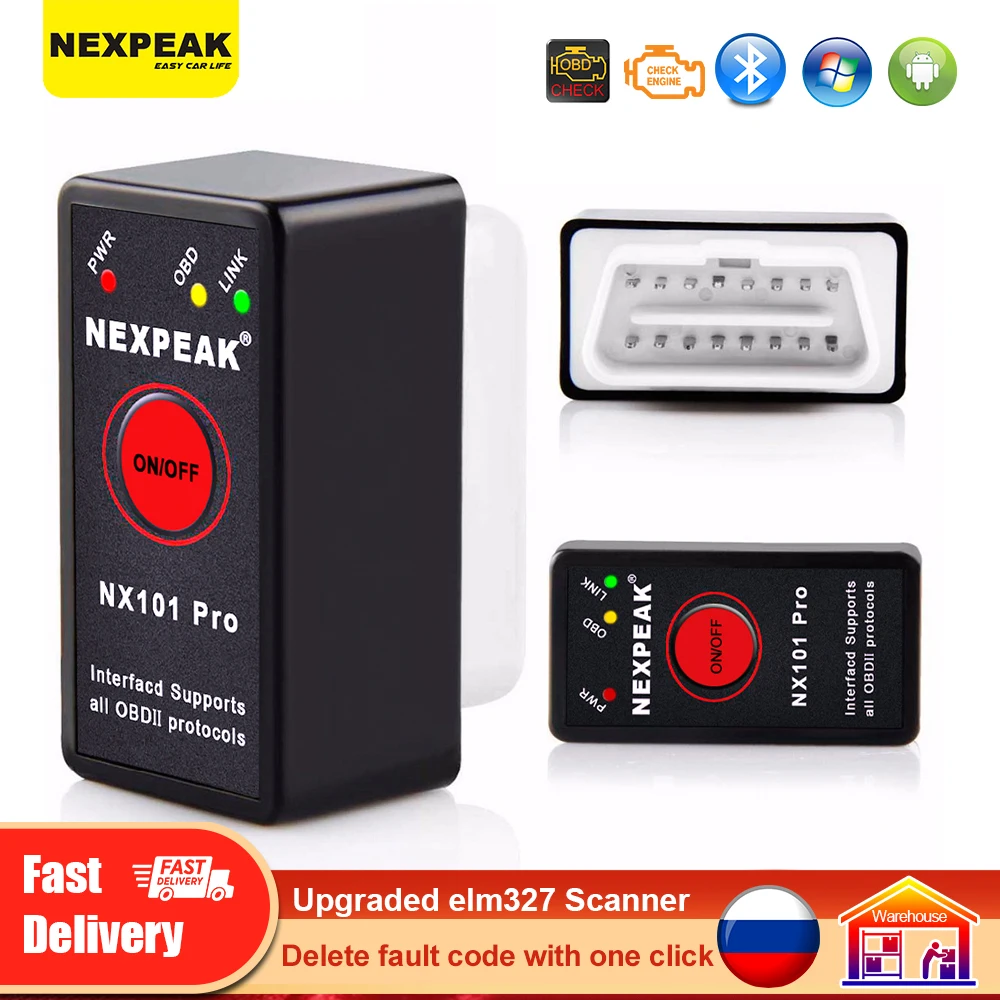 NEXPEAK NX101 Pro elm327 Bluetooth OBD2 elm 327 pic18f25k80  For Android Original Car Scanner v1.5 Car Obd EOBD Diagnostic Tool