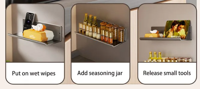 VelmoraMart magnetic shelf for fridge and kitchen storage