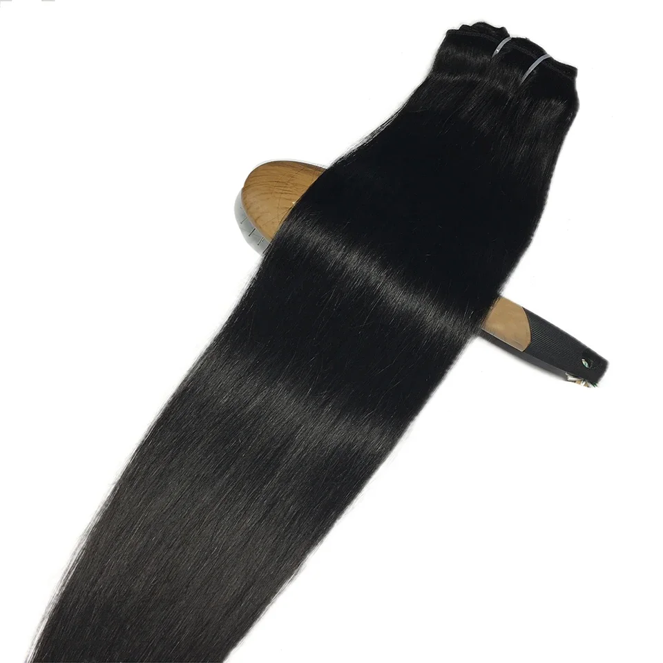 Clip in Hair Extensions Real Human Hair Straight Invisible Natural Seamless Brazilian Straight Virgin Human hair extensions