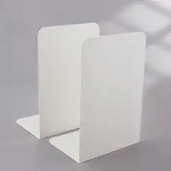 L - Shaped Durable Metal Desktop Organizer and Book Stand (WHITE)