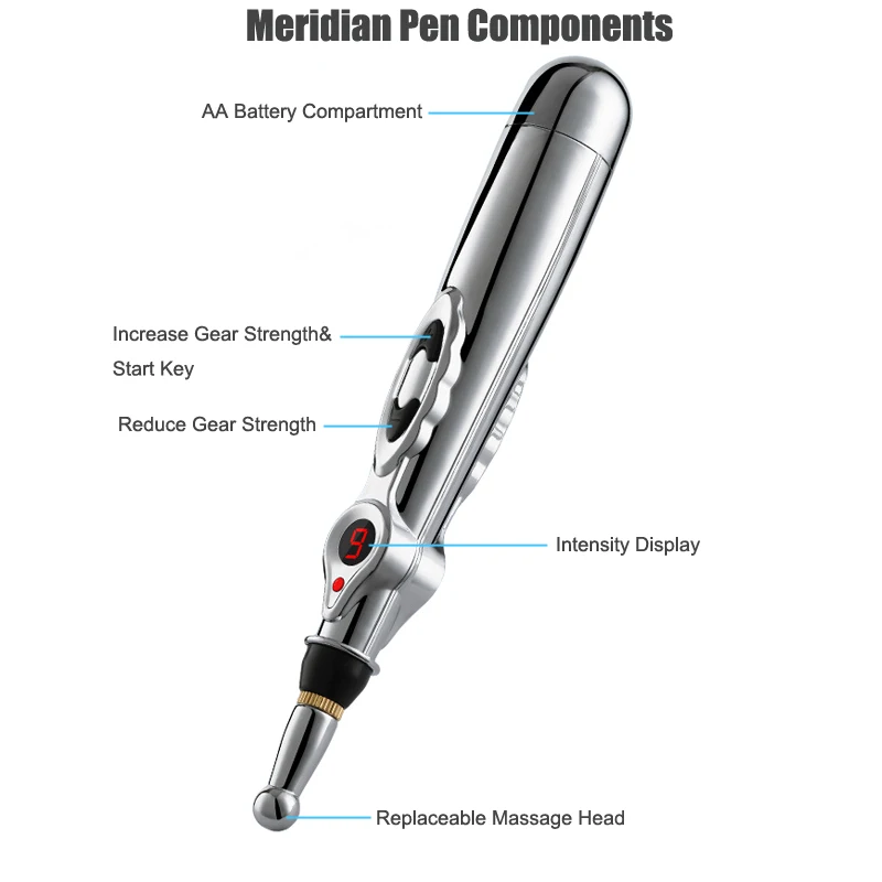 Neck And Shoulder Massager Electric Acupuncture Point Massage Pen Pain Relief Laser Therapy Electronic Meridian Energy Pen Body Head Back Neck Leg Massager