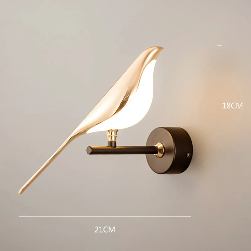 wall sconce lighting Nordic Creative Bird LED Wall Lamp Modern Bedroom Living Room Bedside Wall Lights Indoor Stair Decorative Lighting Wall Light wall mounted bedside lights Wall Lamps