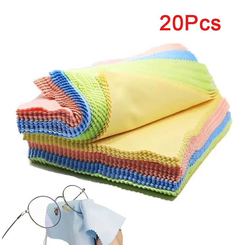 20 Stück farbiges quadratisches Mikrofaser-Wischtuch für Brillenzubehör – Detail 1