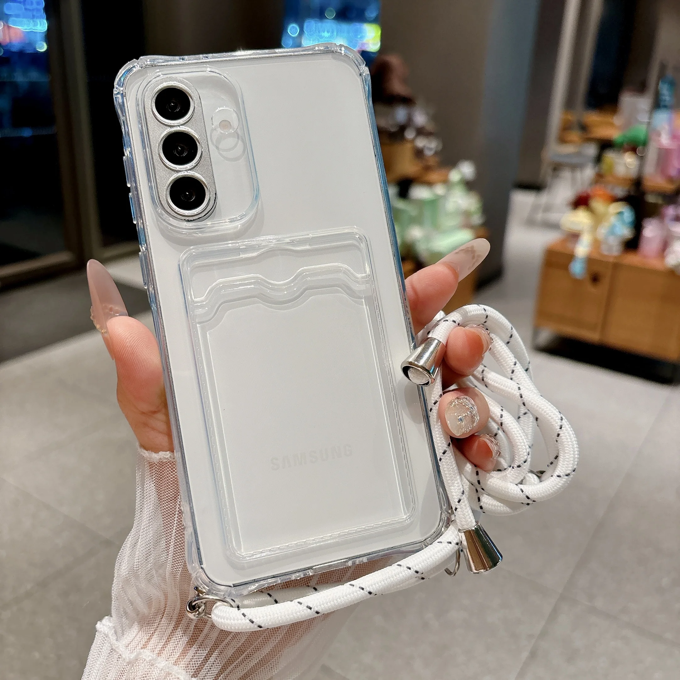Clear Slot Crossbody Lanyard Card Case Cover