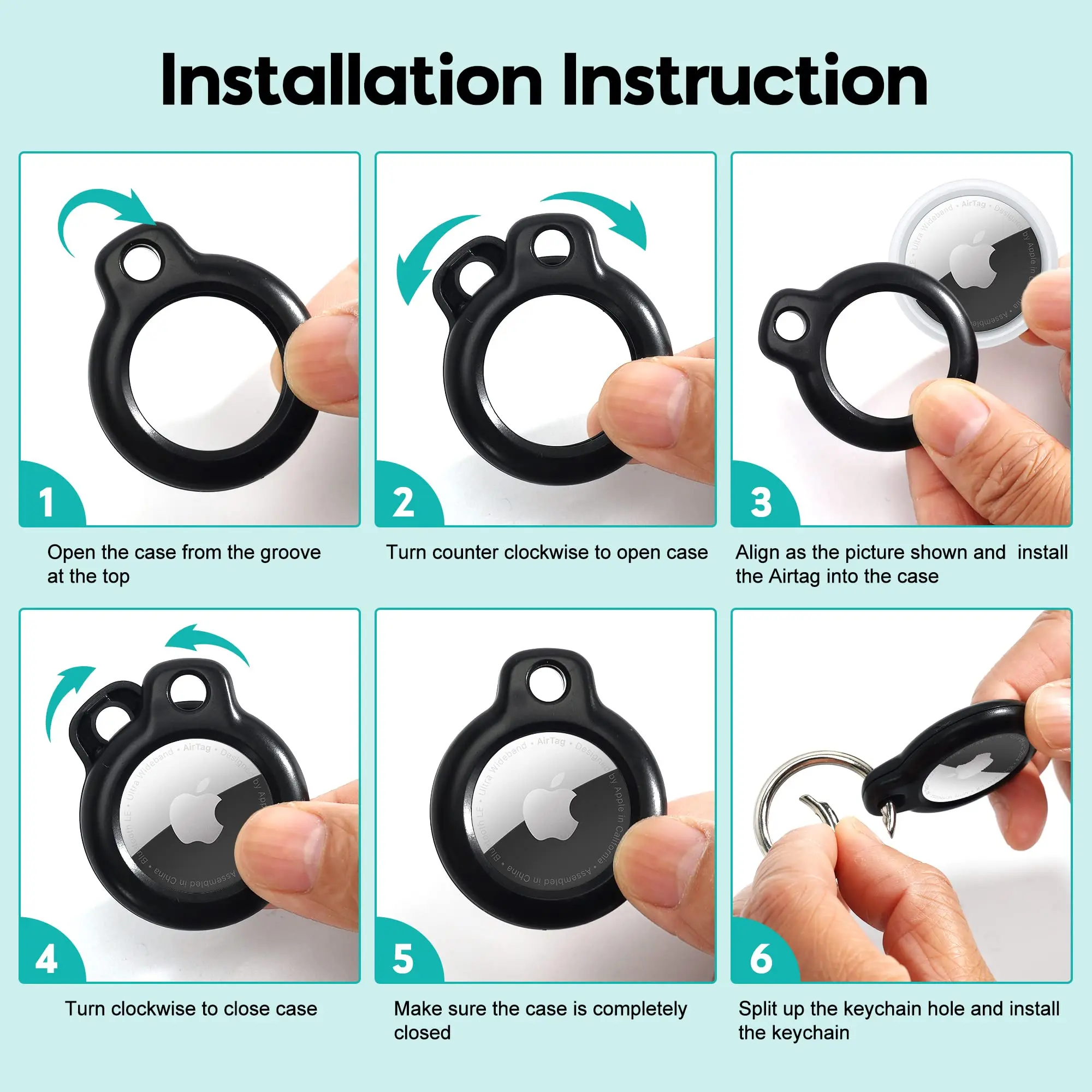 For Airtags Tracking Device Cover Anti Loss Dog Tracker Locator Air-tag Liquid Silicone Portable Keychain For Apple Air Tag Case