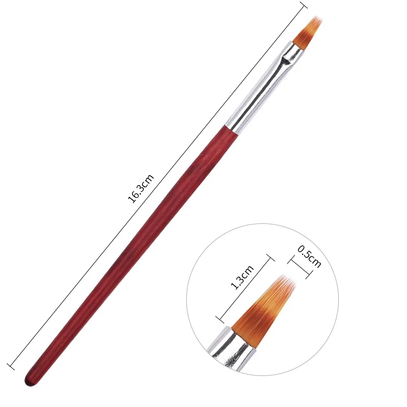 Gradient Bloom Nail Art Painting Brush Pen UV Gel Nail Art Brush With Wood Handle Nylon Hair Draw Manicure Nails Tool nail art tools nail art brushes nail brushes nail art pens gel nail tools 1 Pc
