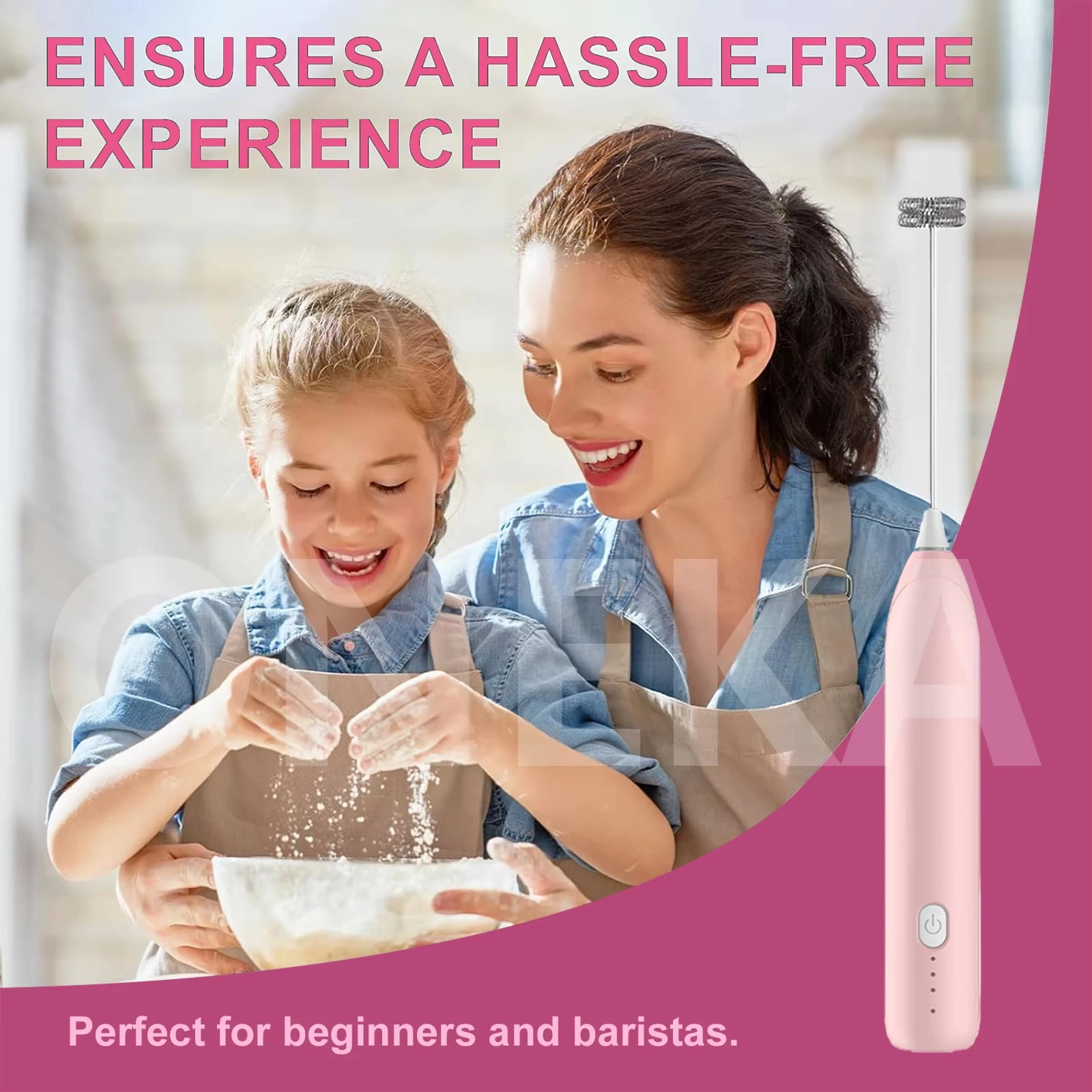 Wireless electric milk mixer -3 speed USB charging handheld foam maker egg beater for coffee cappuccino hot chocolate 2