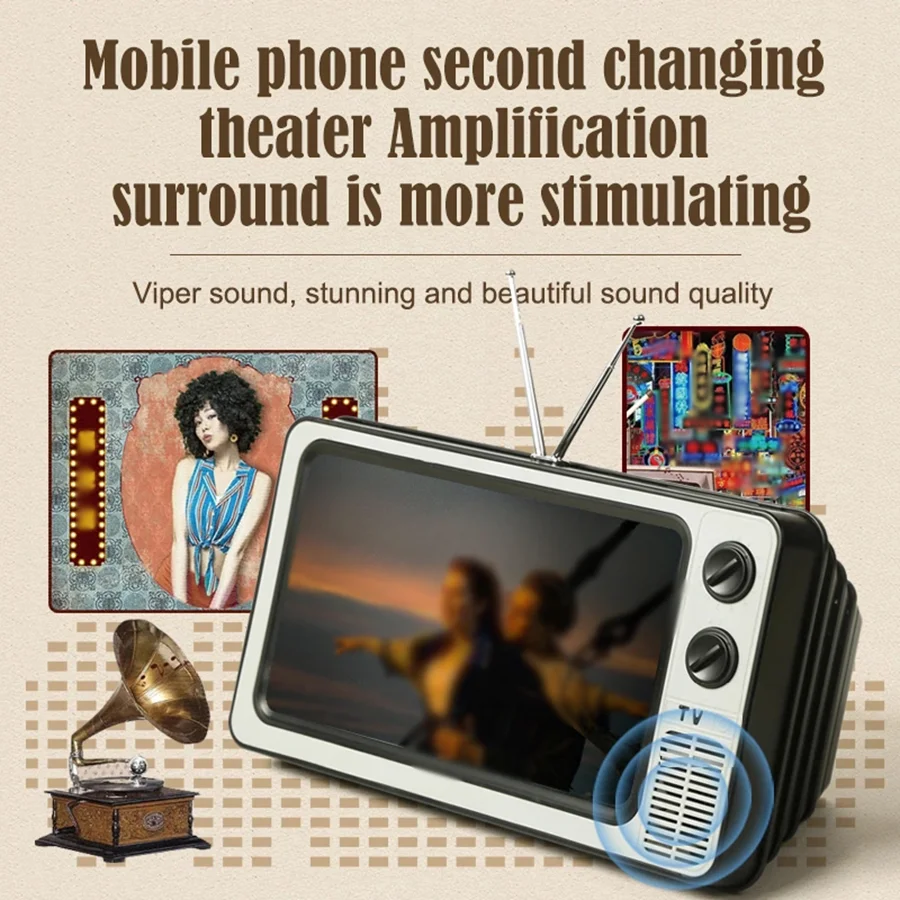 Phone Screen Magnifier Enlarged Expand Stand Phone Holder HD Video Amplifier Eyes Protection Retro TV Box