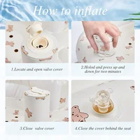 Baby Inflatable Seat Inflatable Chair for Baby 3-12 Months with Built in Air Pump Blow Up Infant Chair for Sitting Back Support 4