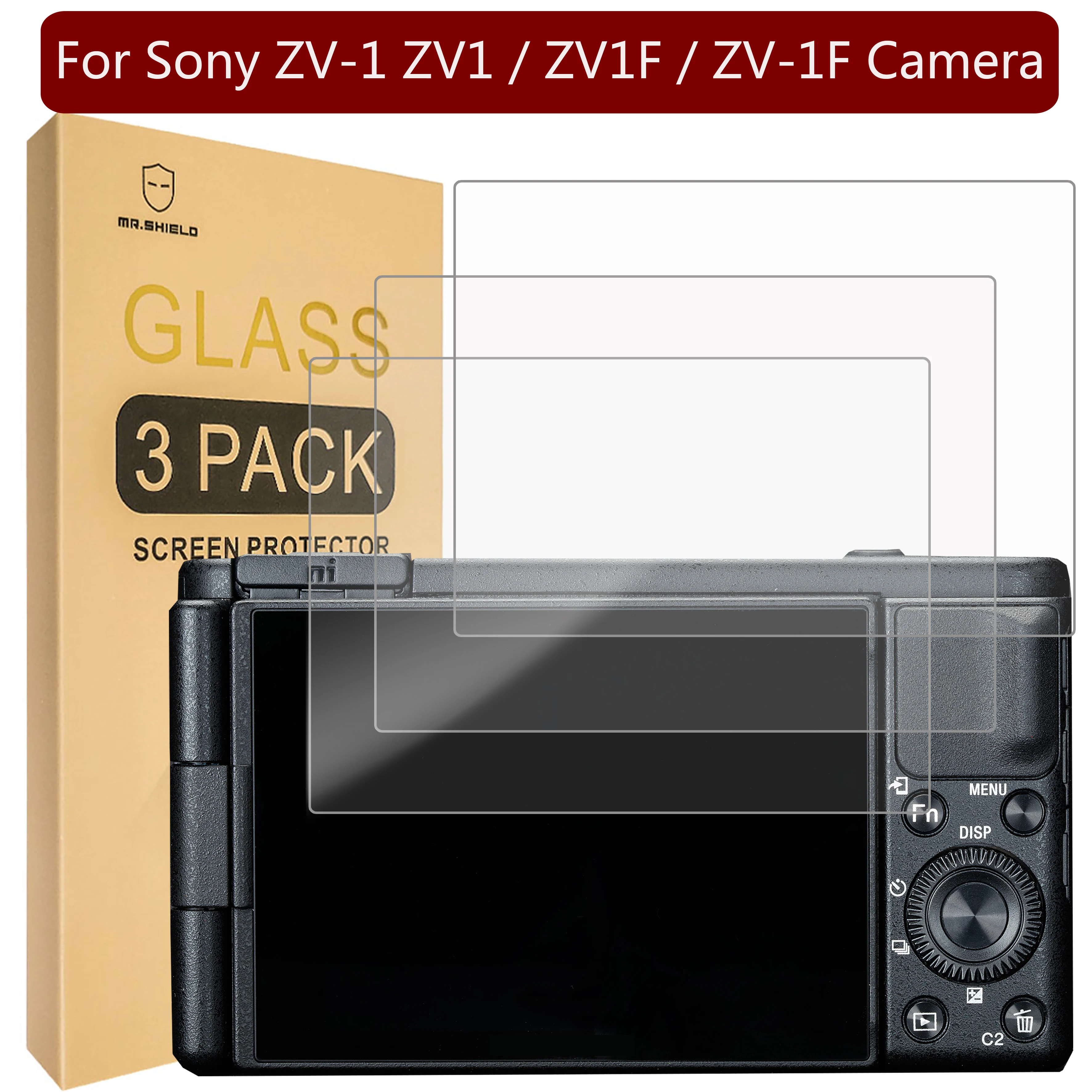 

Mr.Shield [3-Pack] Screen Protector For Sony ZV-1 ZV1 / ZV1F / ZV-1F Camera [Tempered Glass] [Japan Glass with 9H Hardness]