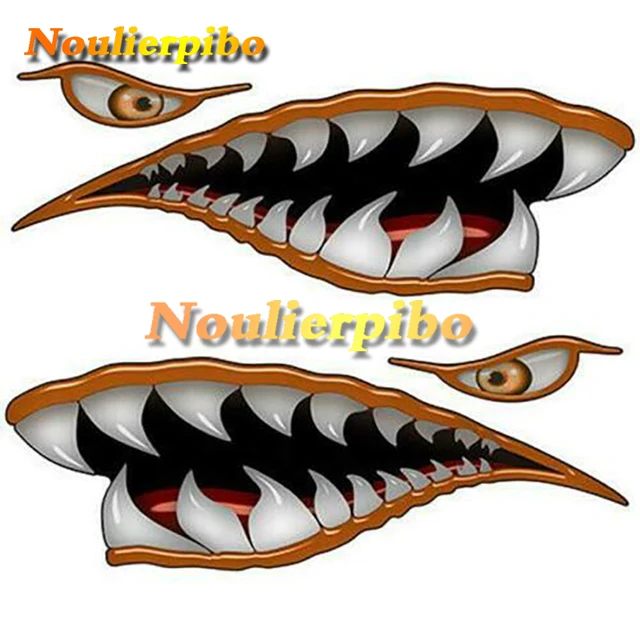 1pair Kayak Canoe Stickers 3d Shark Teeth Mouth Funny Decal Car Sticker  Dinghy Boat Waterproof Stickers Decoration - Boat Accessories - AliExpress