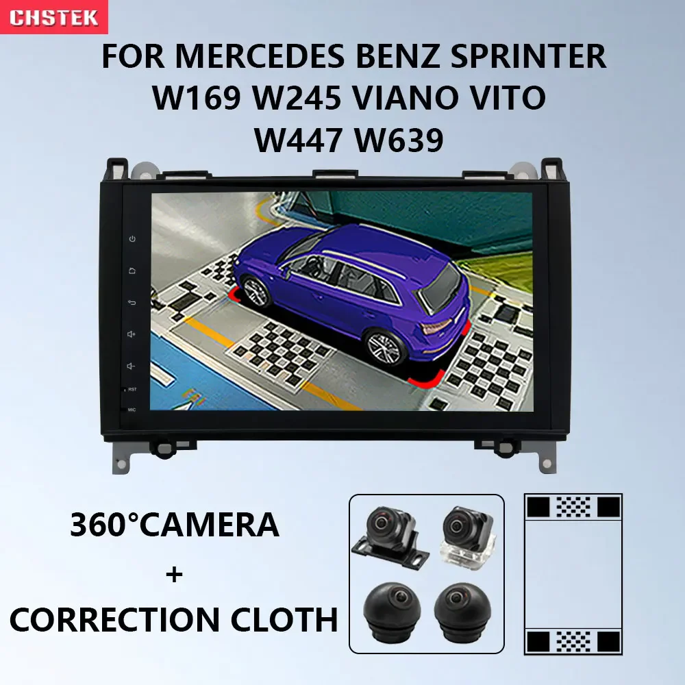 

Автомобильное радио CHSTEK 360 панорамная камера Qualcomm Carplay для Mercedes Benz Sprinter W169 W245 Viano Vito W447 W639 B200 Crafter