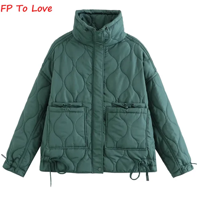 Khaki Quilted Cotton Jacket: Style and Warmth for the Winter