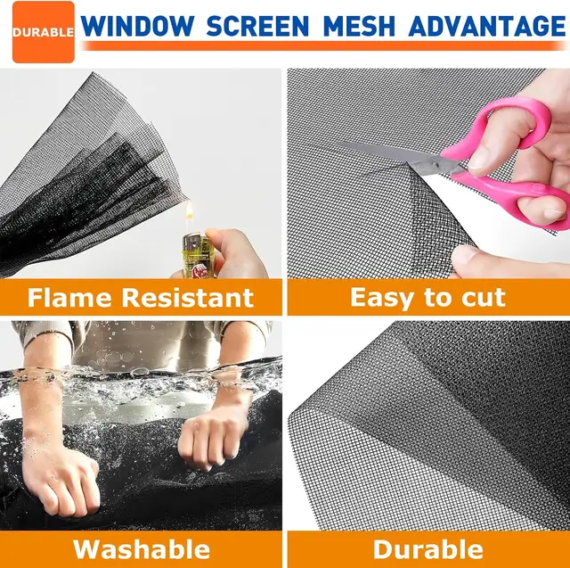 Écran de fenêtre anti-moustiques, découpe DIY, large couverture, anti-moustiques, adapté aux balcons, jardins et plus encore 3