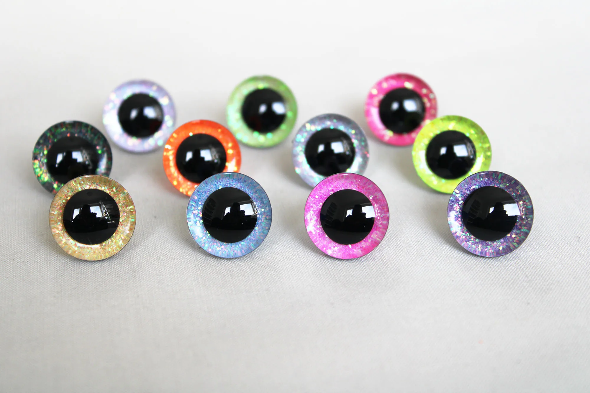 20pcs 12kinds colors 9mm14mm 16mm 18mm 20mm 25mm 30mm 35mm Trapezoid toy  eyes 3D COLORFUL SAFETY DOLL EYES FOR DIY CRAFT--D12