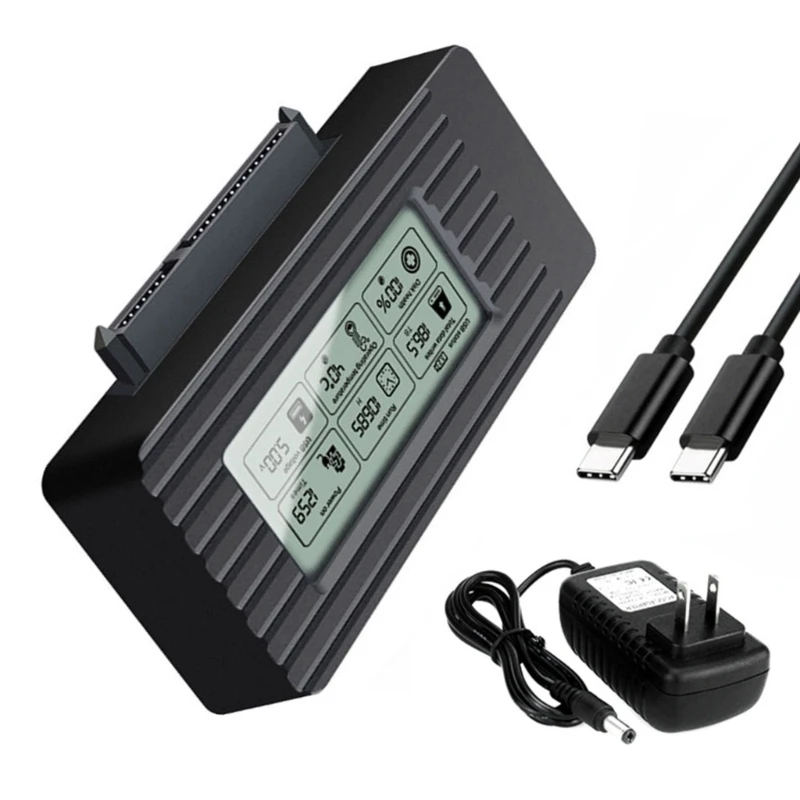 USB3.1 외부 드라이브 인클로저 HDD 캐디 디스크 케이스 2.5 3.5인치 HDD용 HDD 리더 LED 디스플레이 QXNF