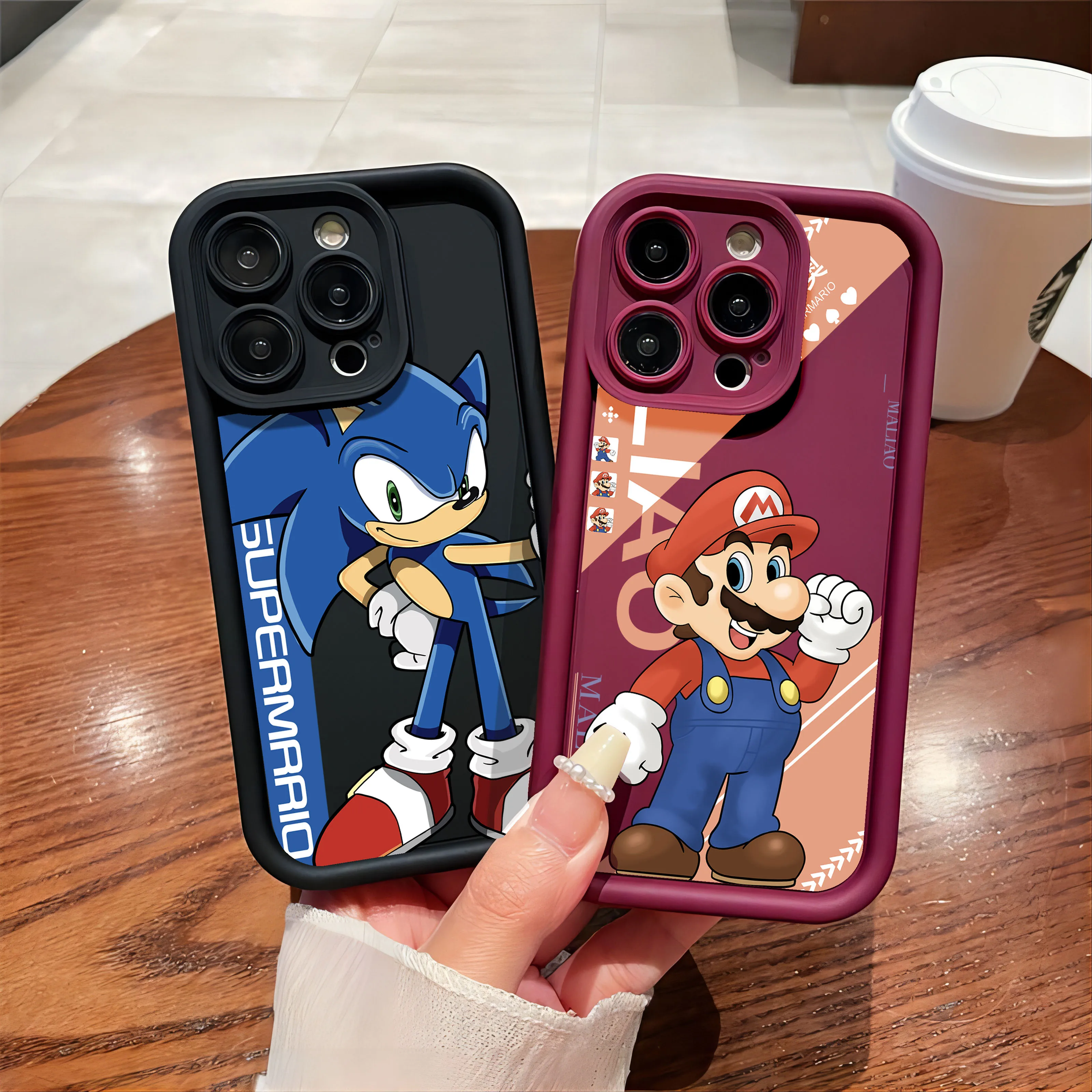 S-sonics漫画電話ケース,iPhone用ソフトTPUバックカバー,16, 15