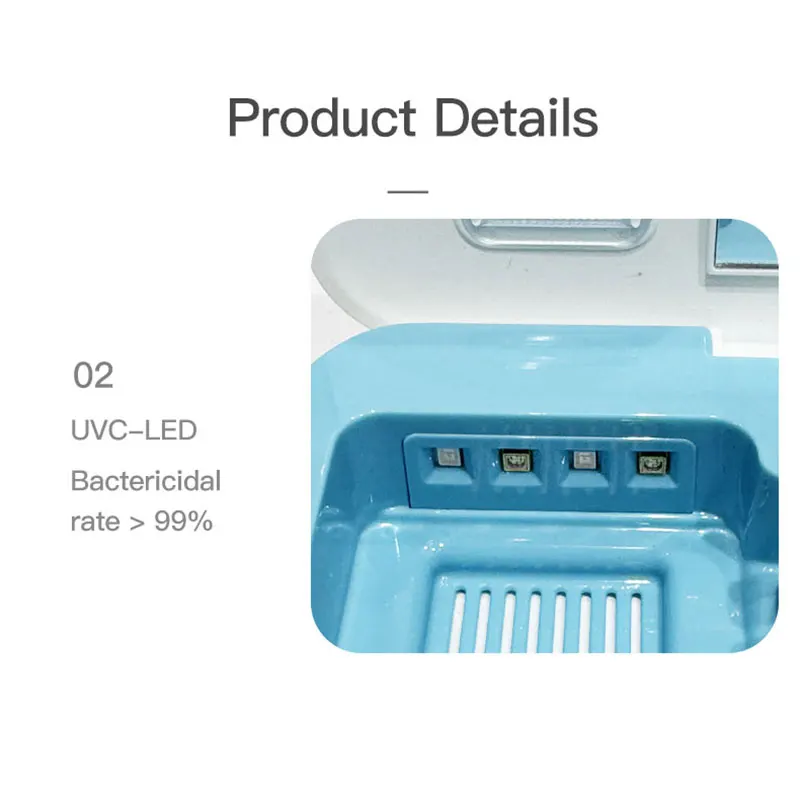 Mini Portable UV Toothbrush Sterilizer Box USB Rechargeable Suitable For Business/Home/Travel