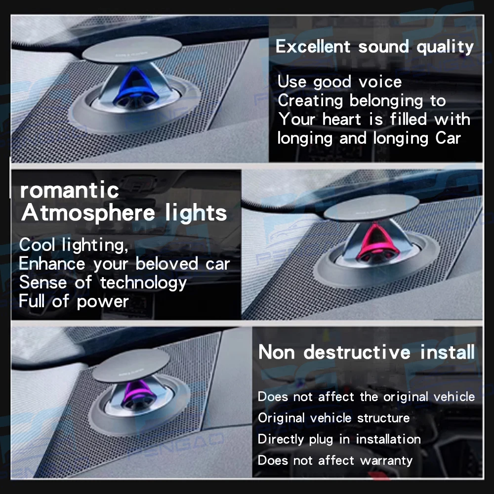 리프팅 트위터 스피커 32 색 LED 아우디 A4 A5 A6 A7 Q5 Q7 Q8 B9 C8 전기 트레블 혼 세련된 자동차 악기 장식