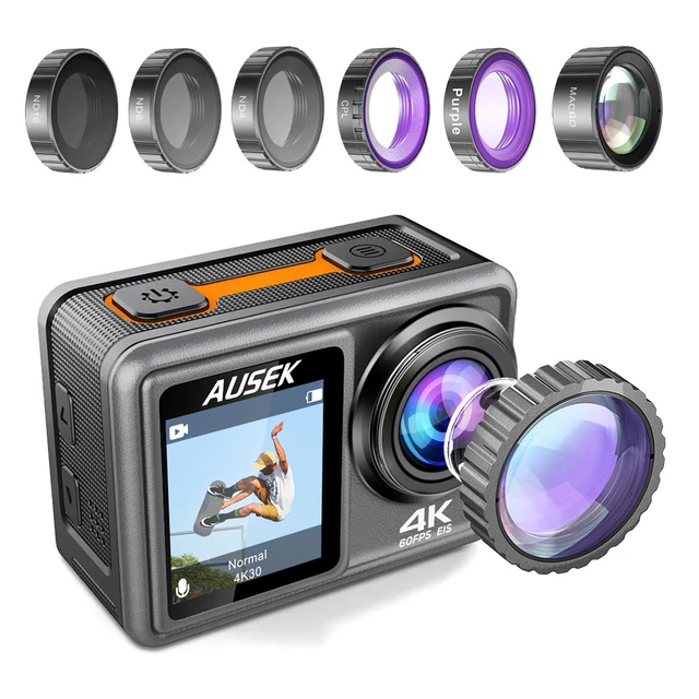 Action Camera 4k Waterproof  Action Camera Dual Screens - Sports & Action  Video Cameras - Aliexpress