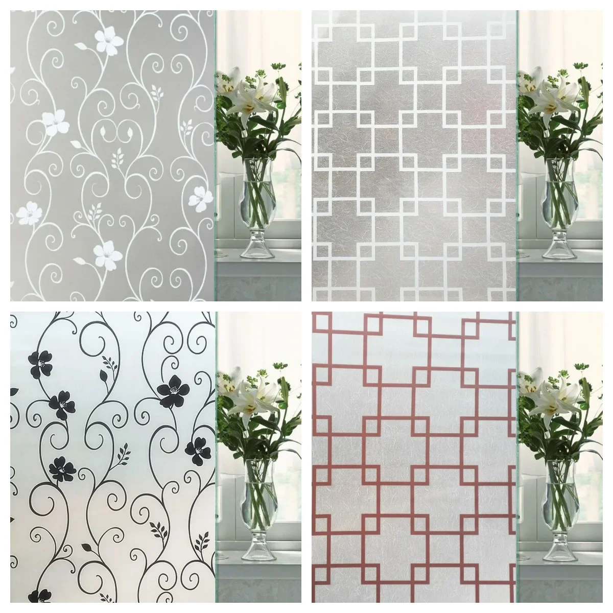 Frosted Window Film Privacy Stickers Opaque Vinyl Kitchen Bathroom Office Living Room Matte White Glass Stained Decals window film window privacy film window sticker