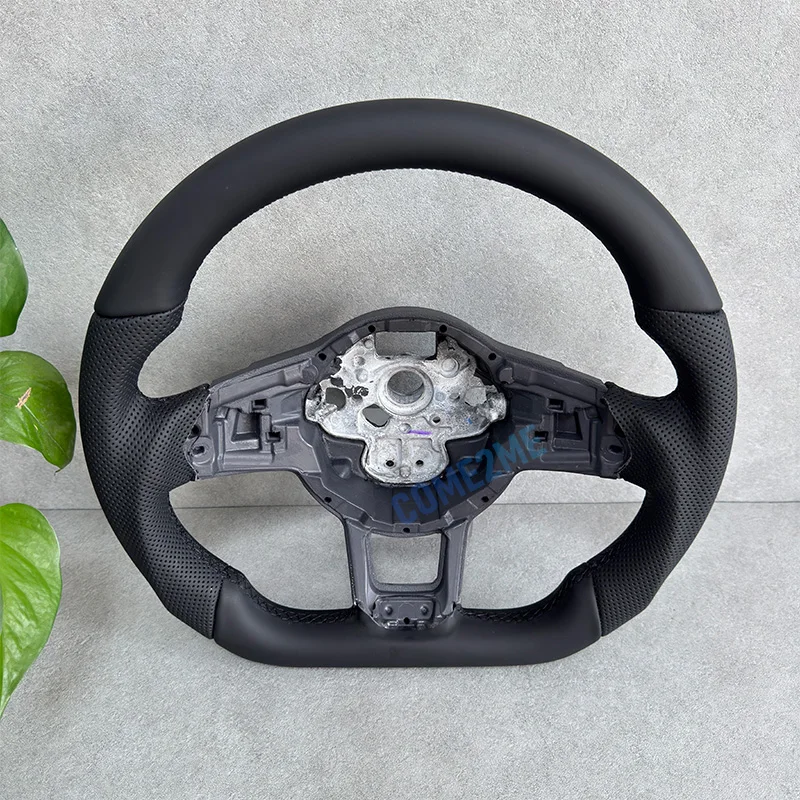 폭스바겐 골프 7 7.5 GTI MK7용  가죽 티어링 휠, 멀티 컬러 스티칭 (화이트, 블랙, 레드)