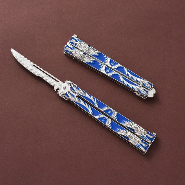 Hot Sale 14CM Zinc Alloy Butterfly Knife Folding Practice Knife Outdoor Knife No Edge  Suitable For Outdoor Activities 4