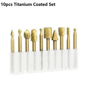 XCAN Titan Beschichtet Dreh Dateien Grate 3mm Schaft HSS Router Bit für Holz Carving holzbearbeitung Werkzeuge – Detail 5