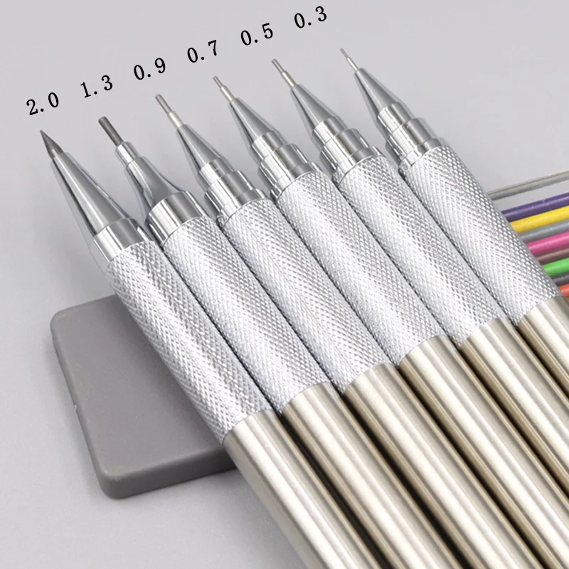

Mechanical Pencils 2H HB 2B Lead 0.3 0.5 0.7 0.9 1.3 2.0 Heavy Metal Pencil Refill Student Writing Art Student Drawing