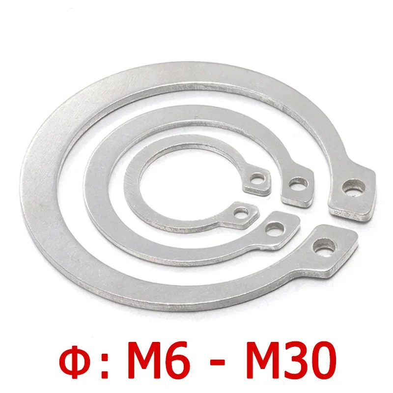 10-245pcs M6-M30 304 Stainless Steel E Type Open Internal Circlip Shaft Retaining Clip Snap Ring For Hole Assortment Kit Set