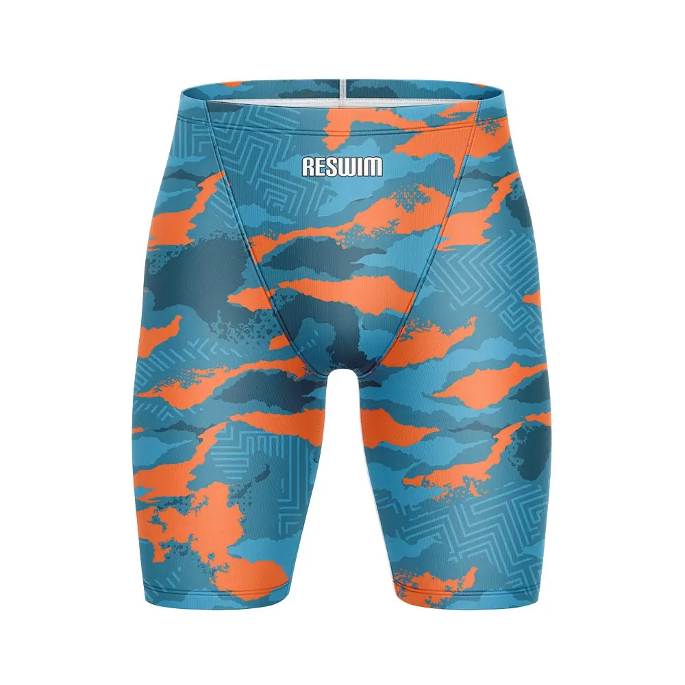 Men's Pro Swim Jammer Swimsuit Shorts Athletic Training Swimwear Swimming Trunks Beach Tights Shorts Quick Dry Bathing Suit
