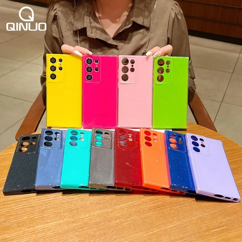 Vibrant Glitter Silicone Shockproof Phone Case - Full Protection Soft Cover
