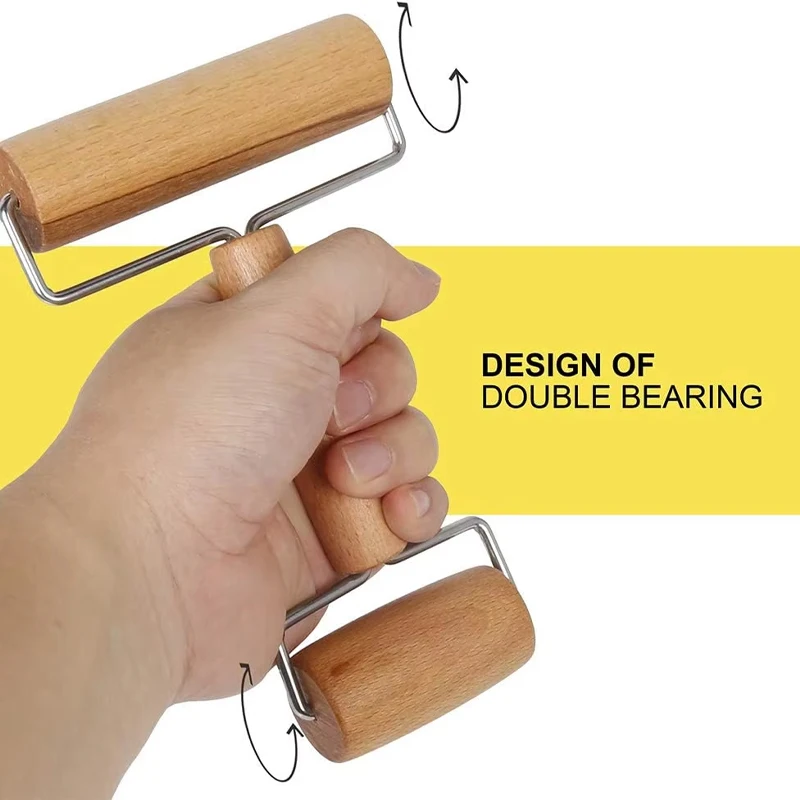 Double-Head Dough Roller Wooden Rolling Pin Nonstick French Fondant Flour Pie Cookie Pastry Pizza Roller Baking Kitchen Utensils